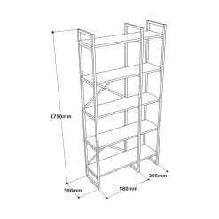 Libreria divisoria quercia 87x175h cm - Isla
