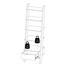 Librerie > Dmora Libreria elegante bianca e nera 55x180h cm - Acascia Nero, Bianco