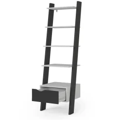 Librerie > Dmora Libreria elegante bianca e nera 55x180h cm - Acascia Nero, Bianco