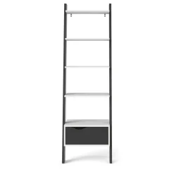 Librerie > Dmora Libreria elegante bianca e nera 55x180h cm - Acascia Nero, Bianco