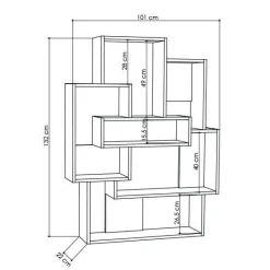 Librerie > Dmora Libreria elegante bianca e quercia 79x190h cm - Lince Marrone, Bianco Quercia