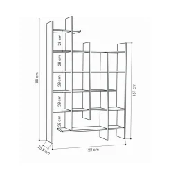 Libreria elegante bianca 122x188h cm - Achela