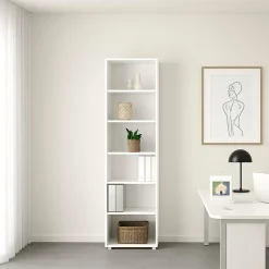 Libreria elegante bianca 47x221h cm - Pabuk