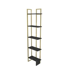 Librerie|Ufficio > Dmora Libreria elegante nera e oro 45x180h cm - Giraffa Oro, Nero