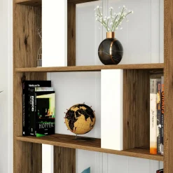 Libreria elegante noce e bianca 90x180h cm - Scapolita