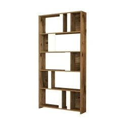 Libreria elegante noce e bianca 90x180h cm - Scapolita