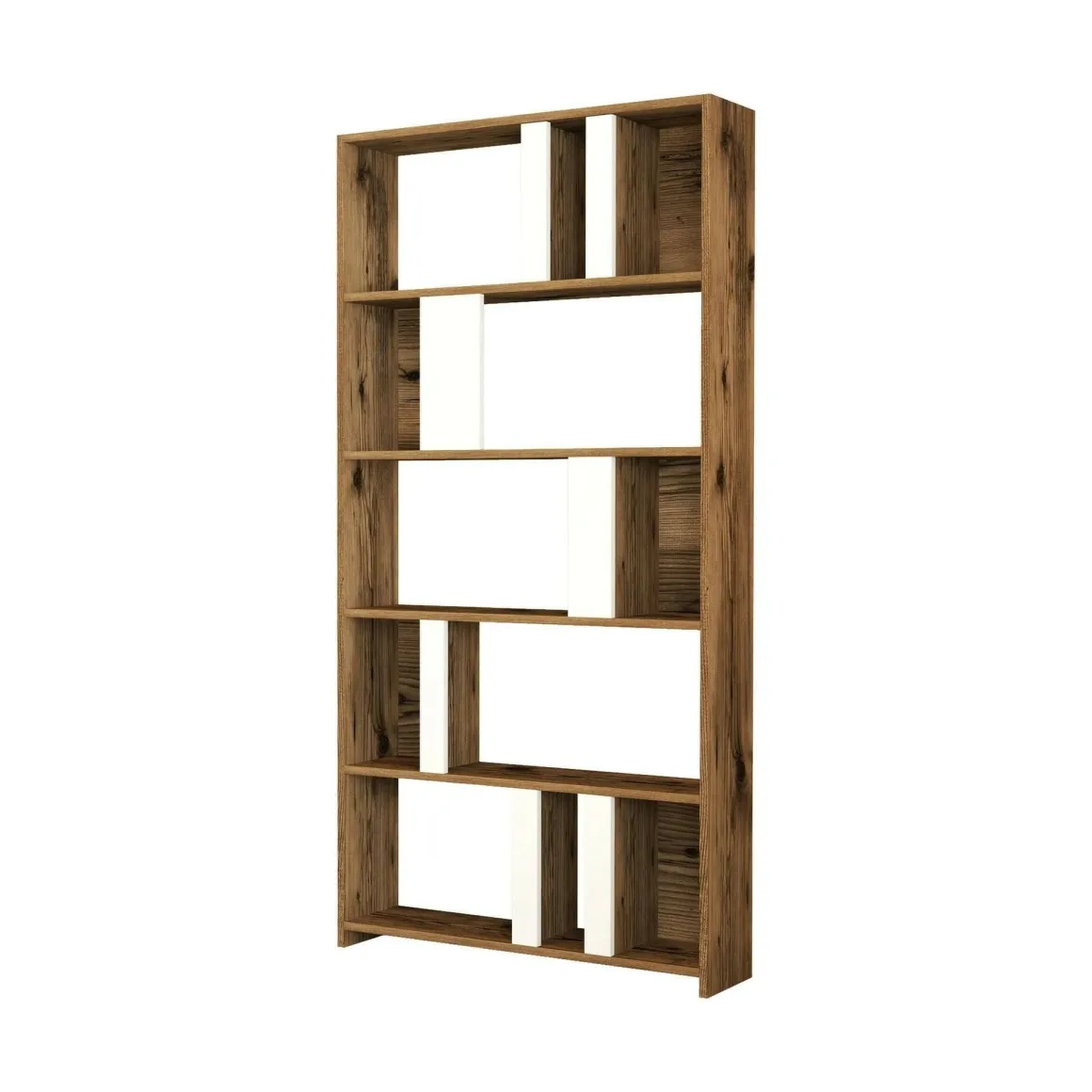 Libreria elegante noce e bianca 90x180h cm - Scapolita