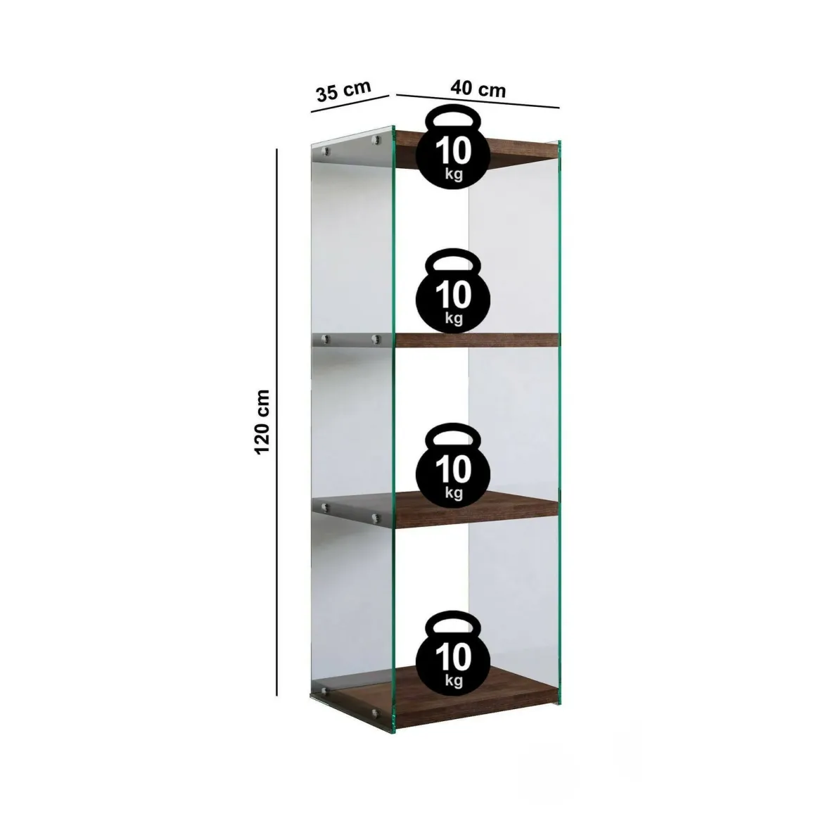 Libreria elegante noce 40x120h cm - Zenobie