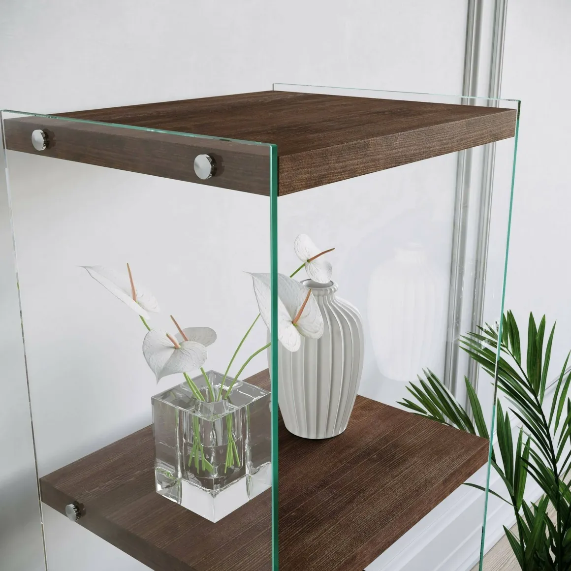 Libreria elegante noce 40x120h cm - Zenobie
