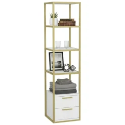 Libreria elegante oro e bianca 39x169h cm - Arsim