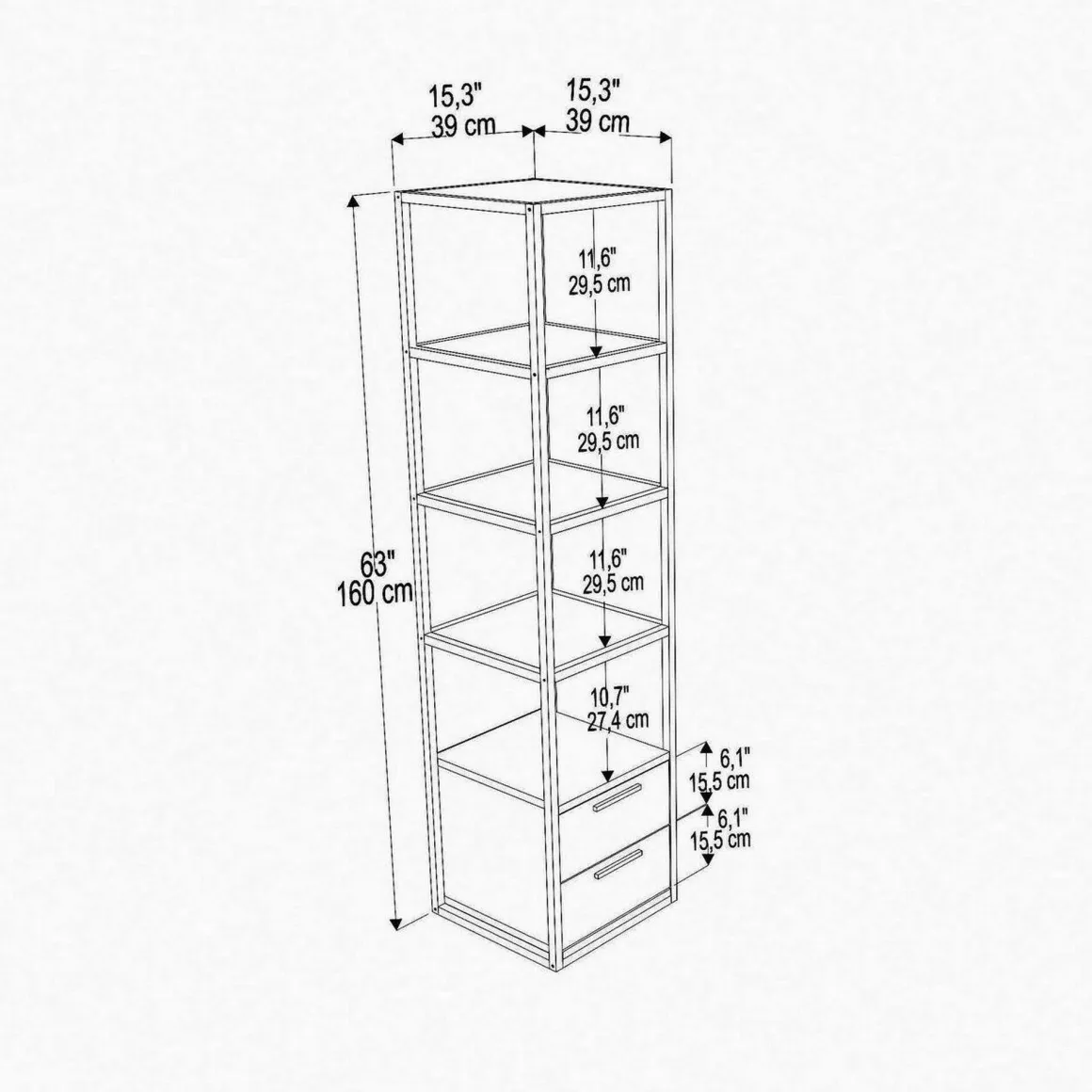 Libreria elegante oro e bianca 39x169h cm - Arsim