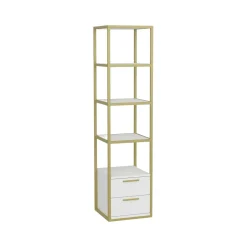 Libreria elegante oro e bianca 39x169h cm - Arsim