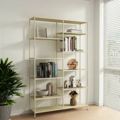 Librerie > Dmora Libreria elegante panna 120x188h cm - Dorgali Bianco Panna