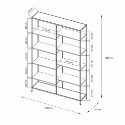 Librerie > Dmora Libreria elegante panna 120x188h cm - Dorgali Bianco Panna