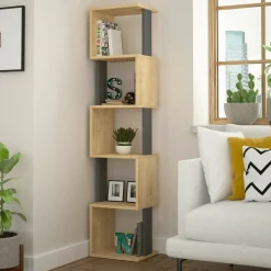 Libreria elegante quercia e antracite 35x161h cm - Nada