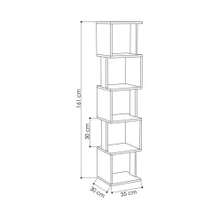Libreria elegante quercia e antracite 35x161h cm - Nada