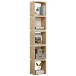 Librerie > Dmora Libreria elegante quercia e bianca 32x167h cm - Tomas Bianco, Marrone Quercia
