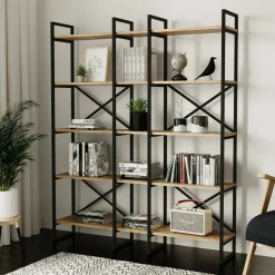 Libreria elegante quercia e nera 143x175h cm - Berna