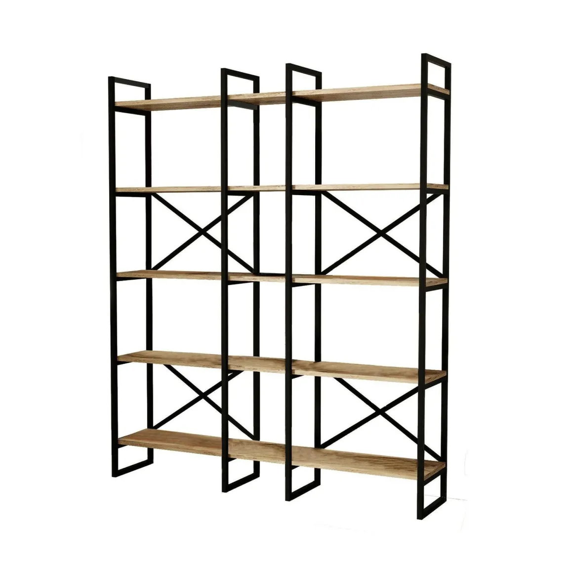 Libreria elegante quercia e nera 143x175h cm - Berna