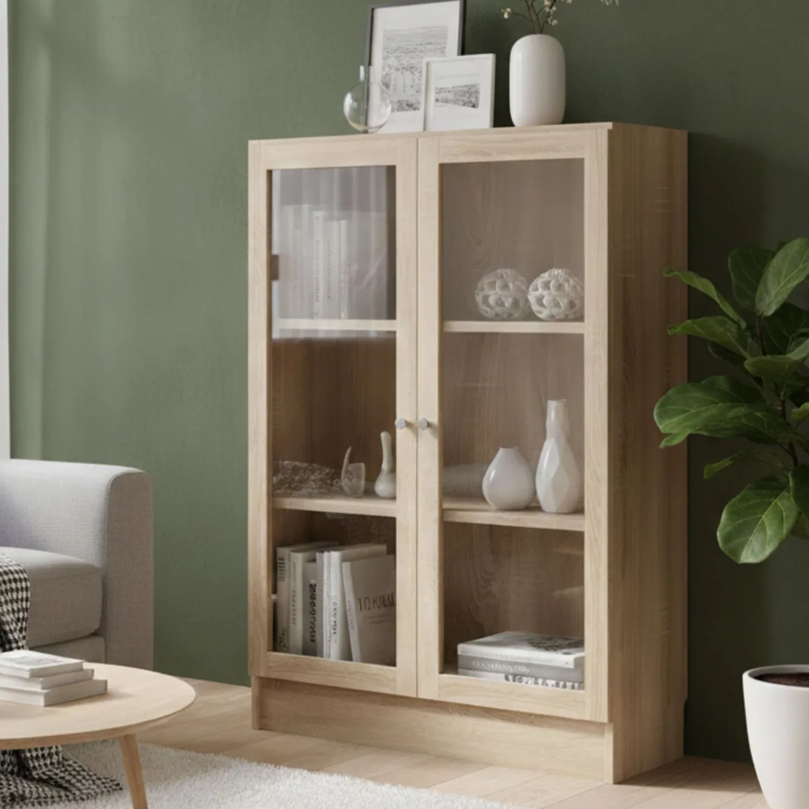 Libreria elegante quercia 79x107h cm - Amphan