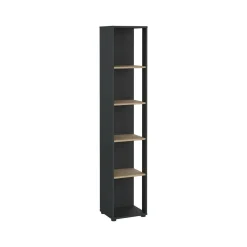 Librerie > Dmora Libreria elegante rovere e grigia 40x204h cm - Baaz Grigio, Marrone Rovere