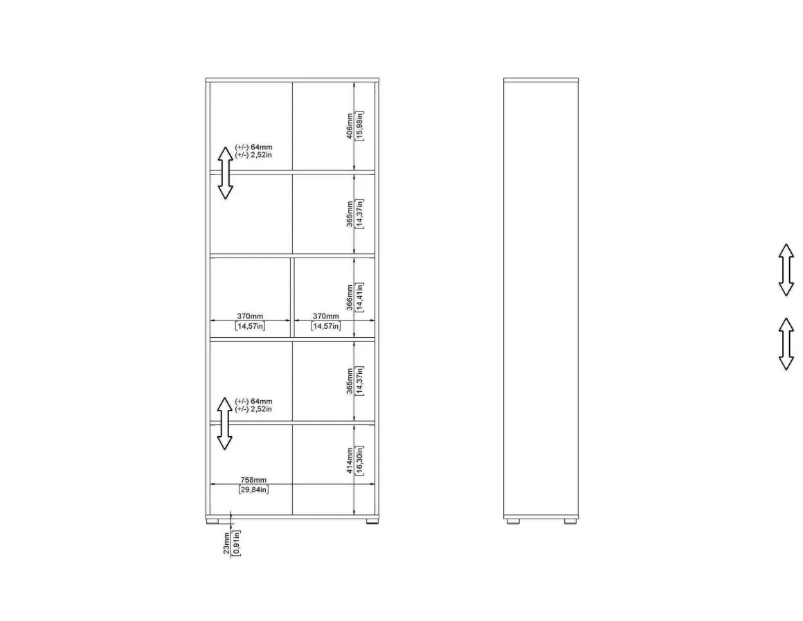 Libreria elegante rovere 79x204h cm - Penh