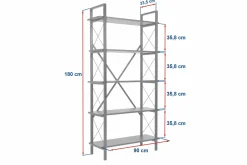 Libreria fissa nera 90x180h cm - Suriel