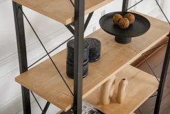 Librerie > Dmora Libreria fissa quercia e nera 90x180h cm - Suriel Nero, Marrone Quercia
