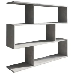 Librerie > Dmora Libreria 3 Ripiani Installazione a Terra 110x25x96h cm, Sfumatura Colore Struttura Cemento - Terzolas Grigio Cemento