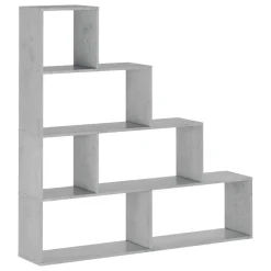 Libreria Grigio Cemento 3 Ripiani Installazione a Terra 145x28x143h cm, Sfumatura Colore Struttura Cemento - Serole