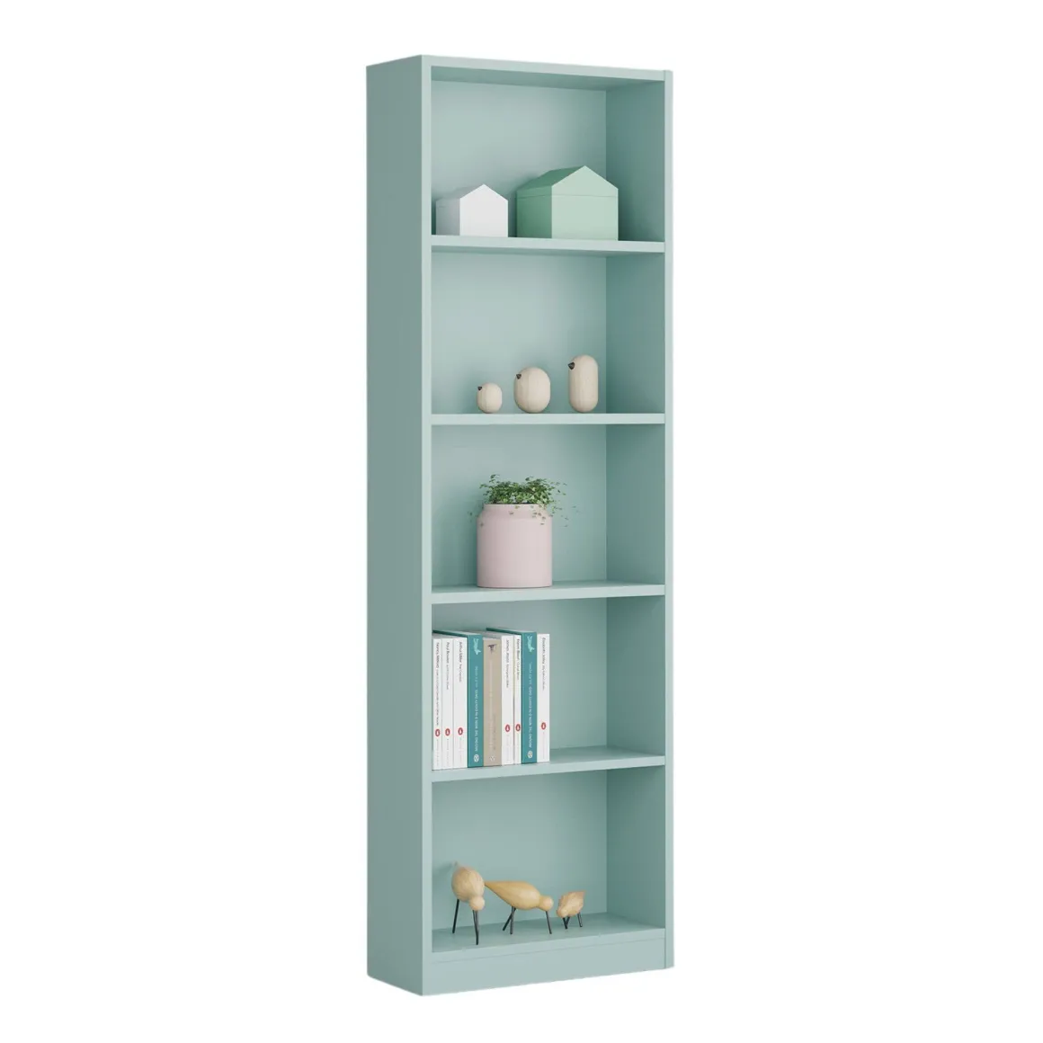Libreria in legno verde acqua 52x180h cm - Artico