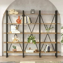 Librerie|Ufficio > Dmora Libreria larga quercia 219x180h cm - Altano Marrone Quercia