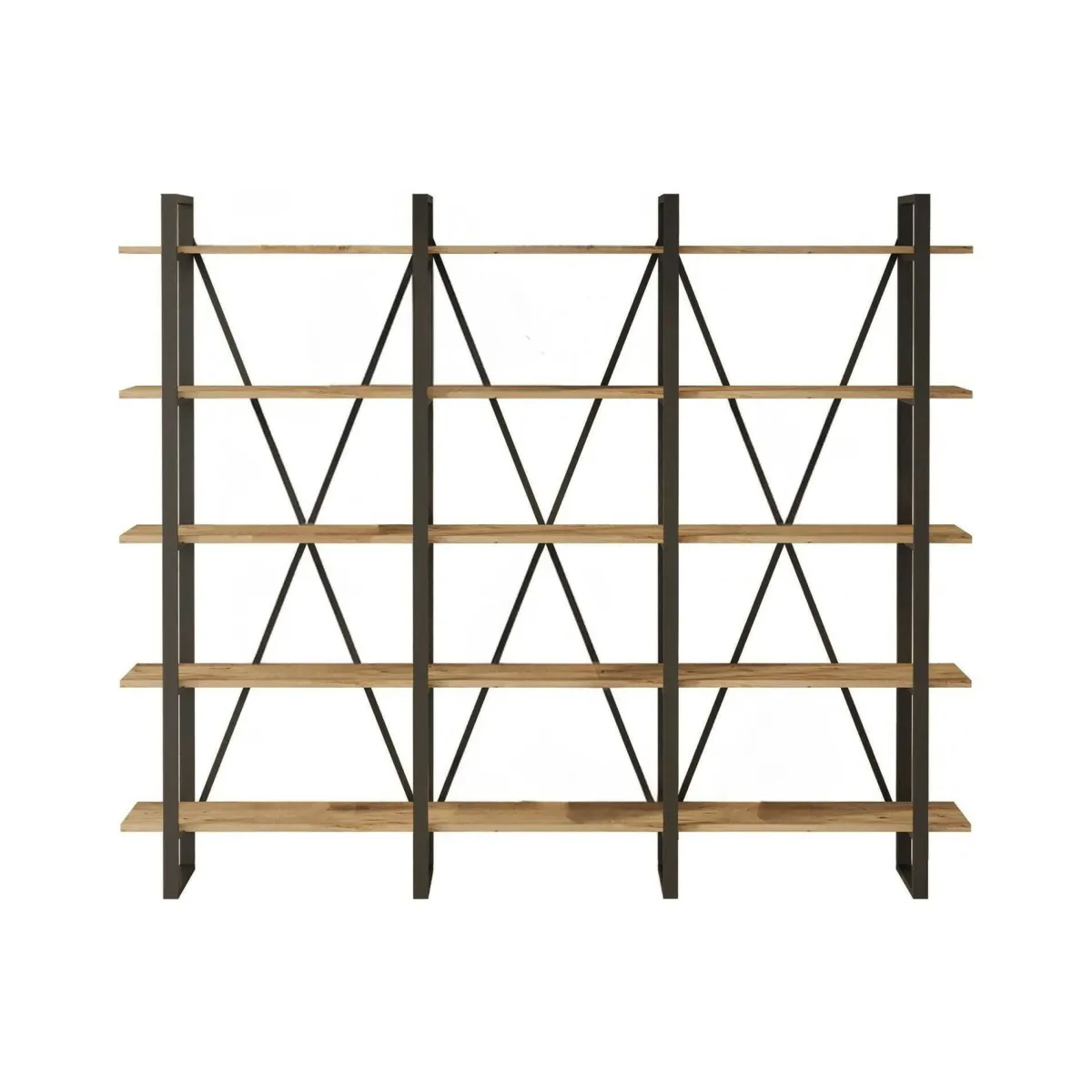 Librerie|Ufficio > Dmora Libreria larga quercia 219x180h cm - Altano Marrone Quercia