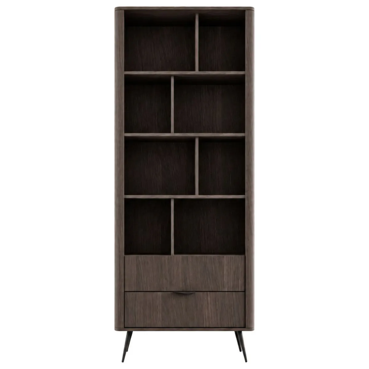 Librerie > Dmora Libreria 2 Cassetti 4 Ripiani 88x38x194h cm, con Piedini - Kada Marrone Noce