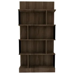 Libreria Marrone Noce Nero 4 Ripiani Installazione Libera 80x22x160h cm, Sfumatura Colore Struttura Noce - Pedara