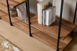 Libreria Marrone Noce Nero 5 Ripiani Installazione Libera 170x35x180h cm, Utilizzabile Come Divisorio Locale - Calogero
