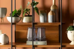 Libreria Marrone Noce Nero 5 Ripiani Installazione Libera 170x35x180h cm, Utilizzabile Come Divisorio Locale - Calogero