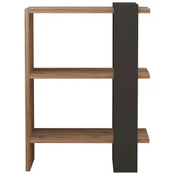 Librerie > Dmora Libreria Marrone Noce Nero Rovere 3 Ripiani Installazione Libera 52x25x70h cm, Utilizzabile Come Divisorio Locale - Netro Nero Rovere, Marrone Noce