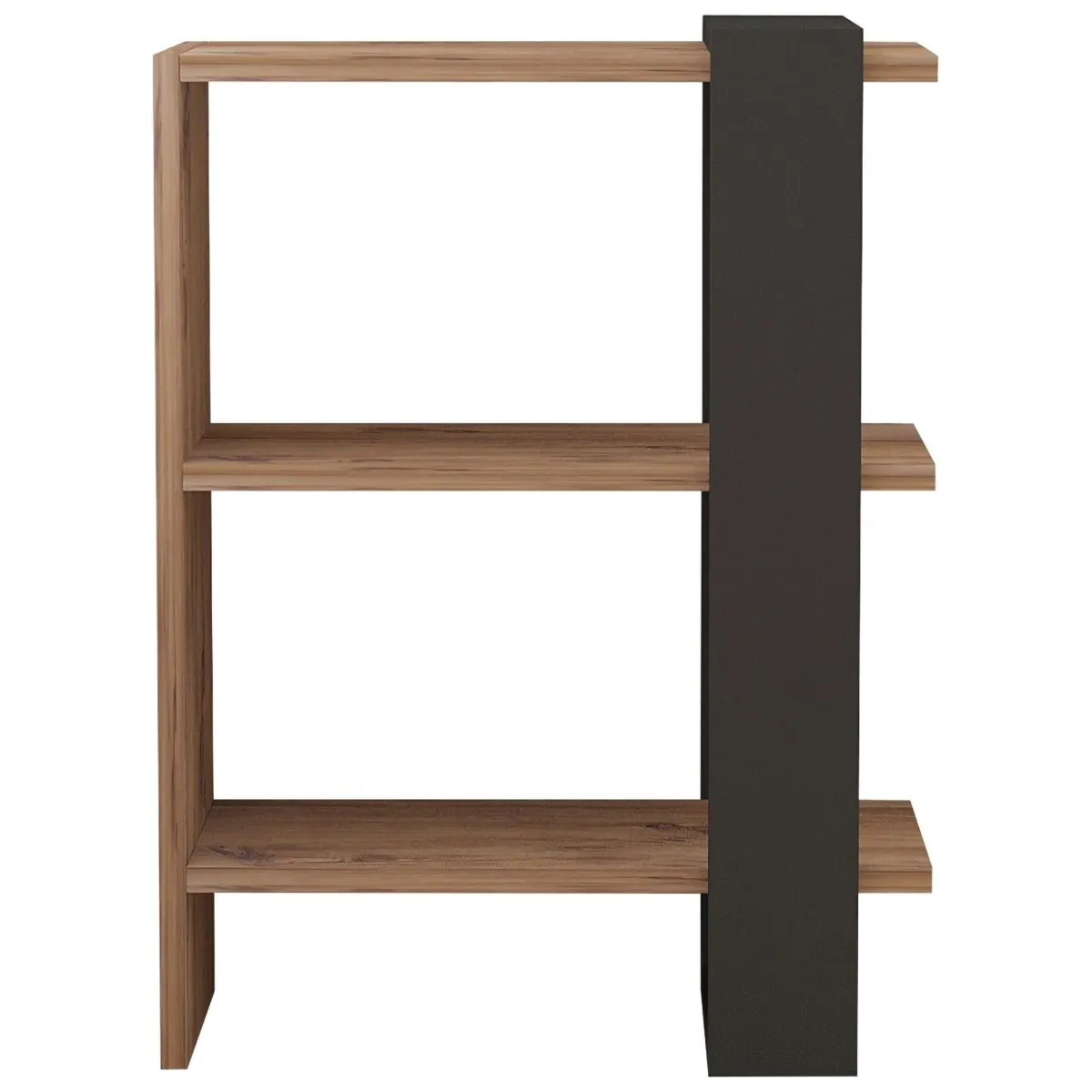 Librerie > Dmora Libreria Marrone Noce Nero Rovere 3 Ripiani Installazione Libera 52x25x70h cm, Utilizzabile Come Divisorio Locale - Netro Nero Rovere, Marrone Noce