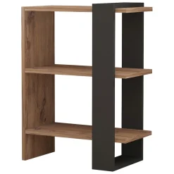 Librerie > Dmora Libreria Marrone Noce Nero Rovere 3 Ripiani Installazione Libera 52x25x70h cm, Utilizzabile Come Divisorio Locale - Netro Nero Rovere, Marrone Noce