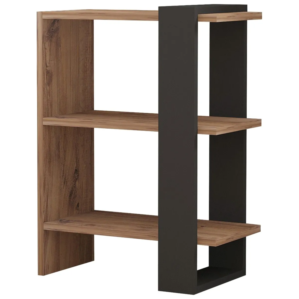 Librerie > Dmora Libreria Marrone Noce Nero Rovere 3 Ripiani Installazione Libera 52x25x70h cm, Utilizzabile Come Divisorio Locale - Netro Nero Rovere, Marrone Noce