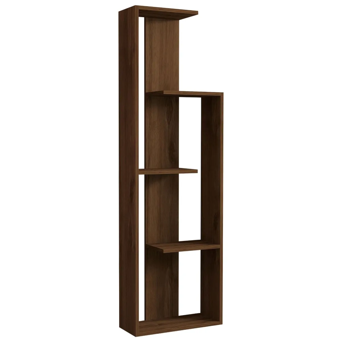 Librerie > Dmora Libreria 3 Ripiani Installazione Libera 50x20x160h cm, Sfumatura Colore Struttura Noce - Fiesole Marrone Noce