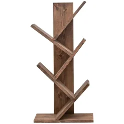 Libreria Marrone Noce 4 Ripiani Installazione Libera 35x18x90h cm, Struttura Verticale - Pedar