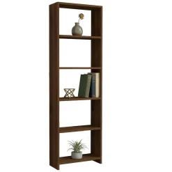 Librerie > Dmora Libreria 5 Ripiani Utilizzabile Come Divisorio Locale 154.8x34x180h cm, Struttura Bifacciale - Colli Marrone Noce
