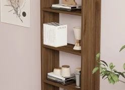 Librerie > Dmora Libreria 5 Ripiani Utilizzabile Come Divisorio Locale 154.8x34x180h cm, Struttura Bifacciale - Colli Marrone Noce