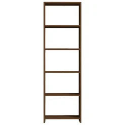 Libreria Marrone Noce 5 Ripiani Installazione Libera 50x20x160h cm, Struttura Verticale - Burcei