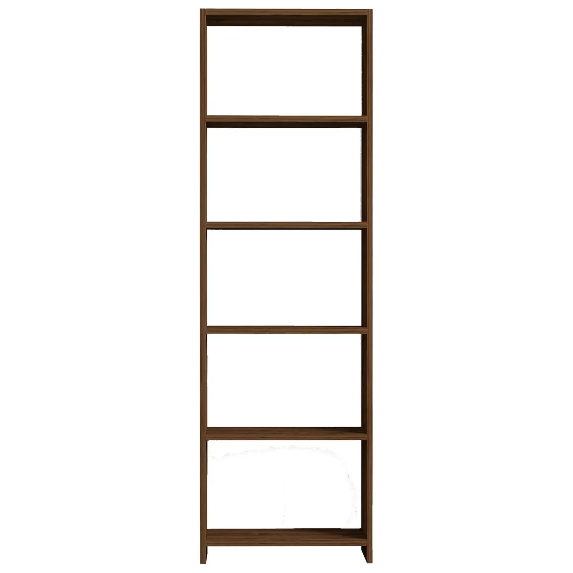 Libreria Marrone Noce 5 Ripiani Installazione Libera 50x20x160h cm, Struttura Verticale - Burcei