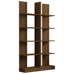 Libreria Marrone Noce 8 Ripiani Installazione Libera 100x26x187h cm, Struttura Verticale - Noasca