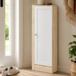 Scarpiere > Dmora Libreria Marrone Quercia Bianco Cassetti 2 Ripiani 41x28x107h cm, - Amedee Bianco, Marrone Quercia
