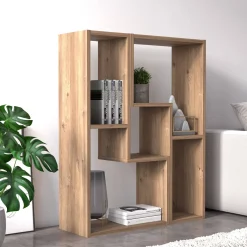 Librerie > Dmora Libreria 4 Ripiani Portata Ripiani 5 130x50x25h cm, Sfumatura Colore Struttura Quercia Marrone Quercia